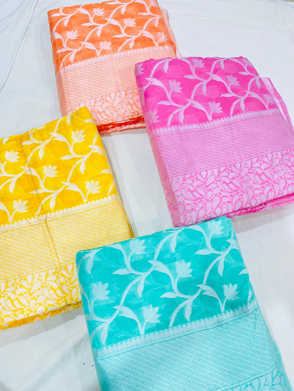 Blossom weave Soft  Cotton Saree Collection